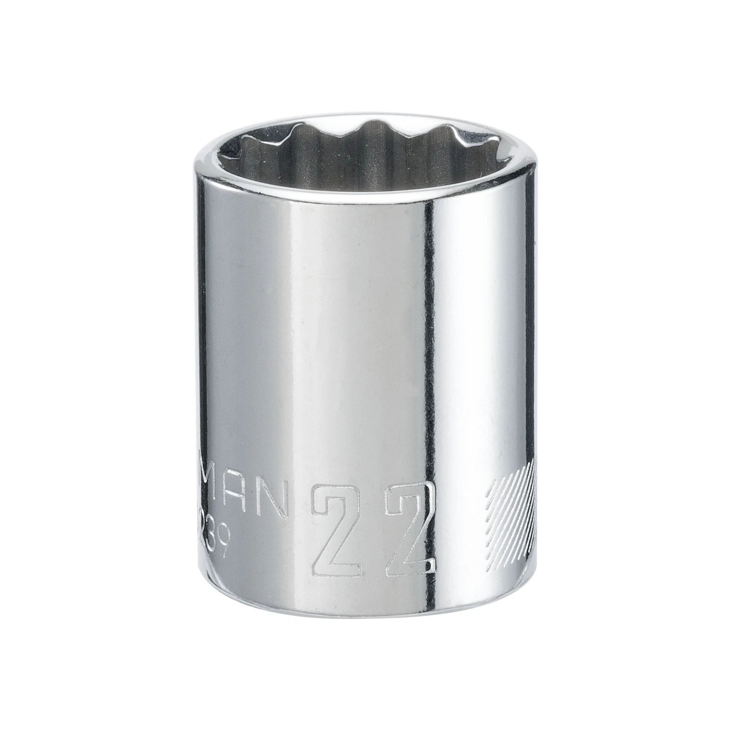22 Mm X 1/2 In. Drive Metric 12 Point Standard Shallow Socket