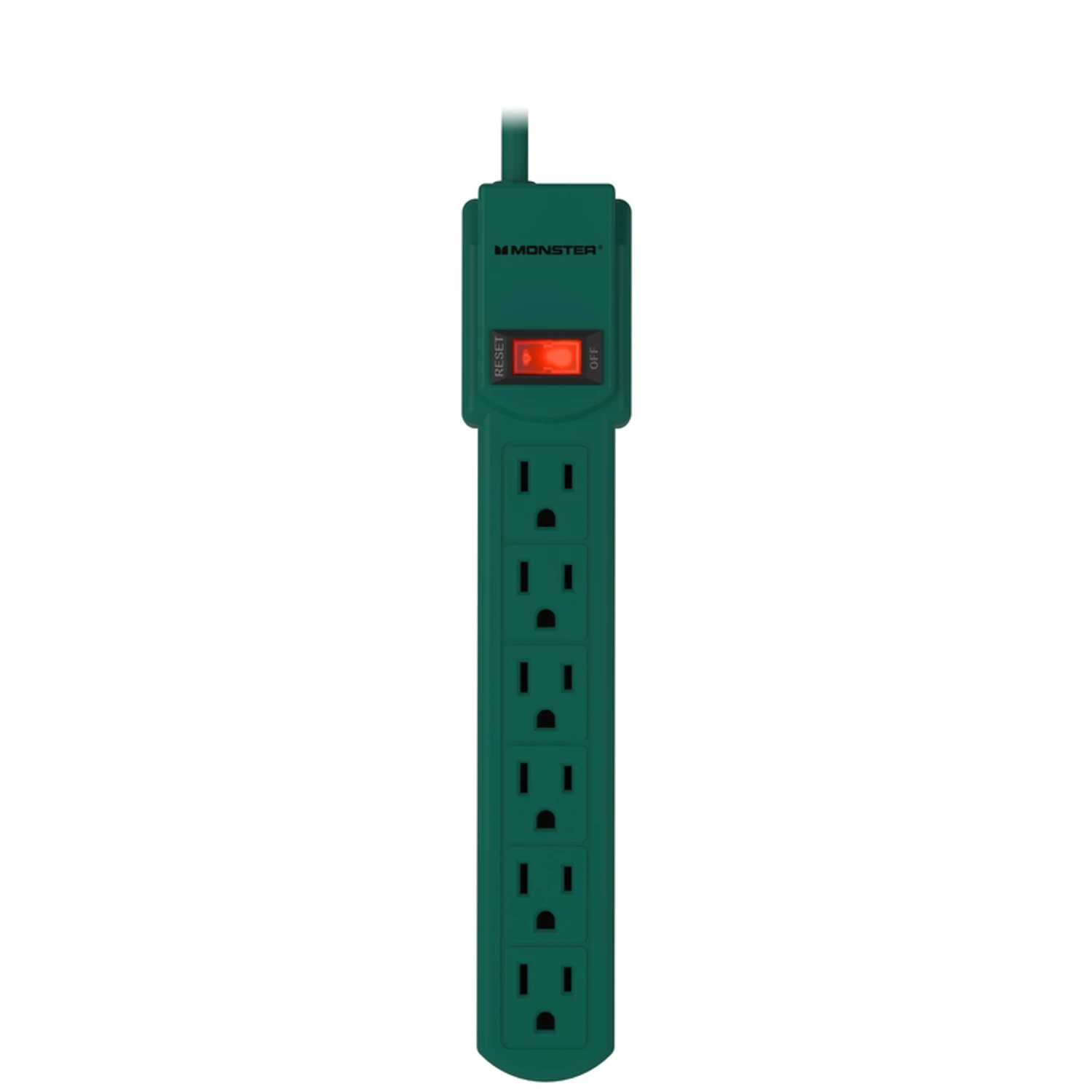 Just Power It Up 3 Ft. 6 Outlets Power Strip Green Model 1701