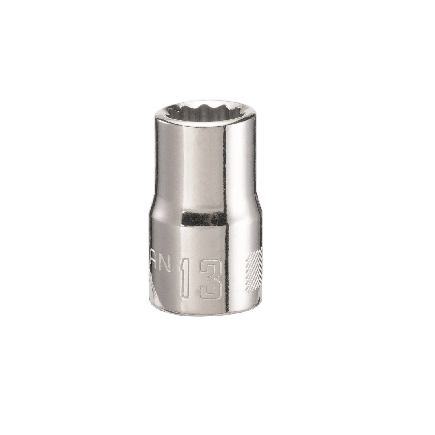 13 Mm X 1/2 In. Drive 12 Point Shallow Socket - Single Piece
