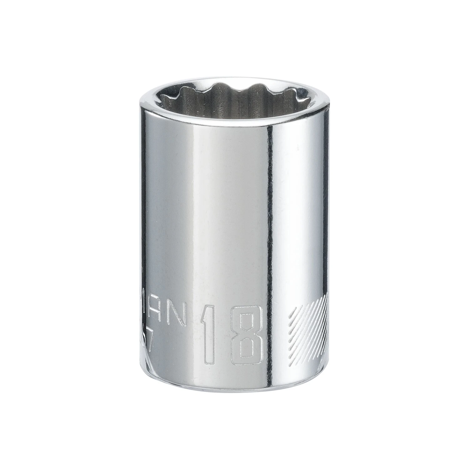 18 Mm X 1/2 In. Drive Metric 12 Point Standard Socket