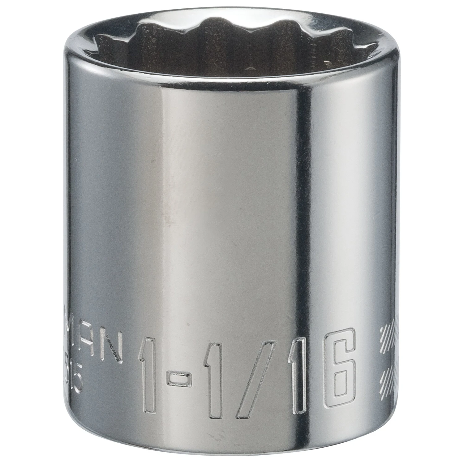 1-1/16 In. X 1/2 In. Drive 12 Point Socket - Single Piece
