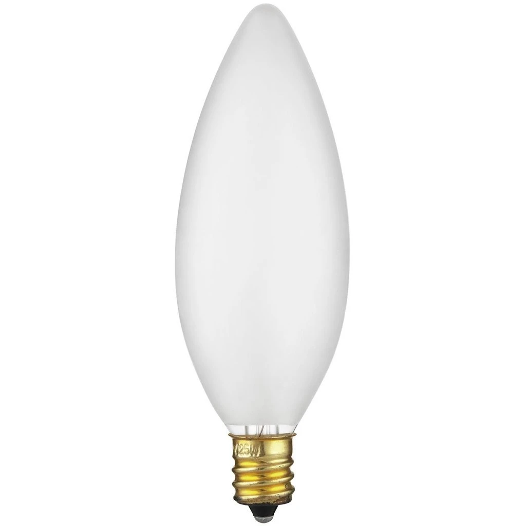 SUNLITE 40w 120v Candelabra Base Torpedo Frost bulbs