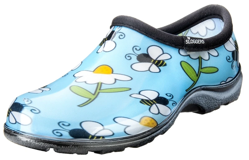 Women's Waterproof Garden Shoe - Size 10 - Blue Bee Print