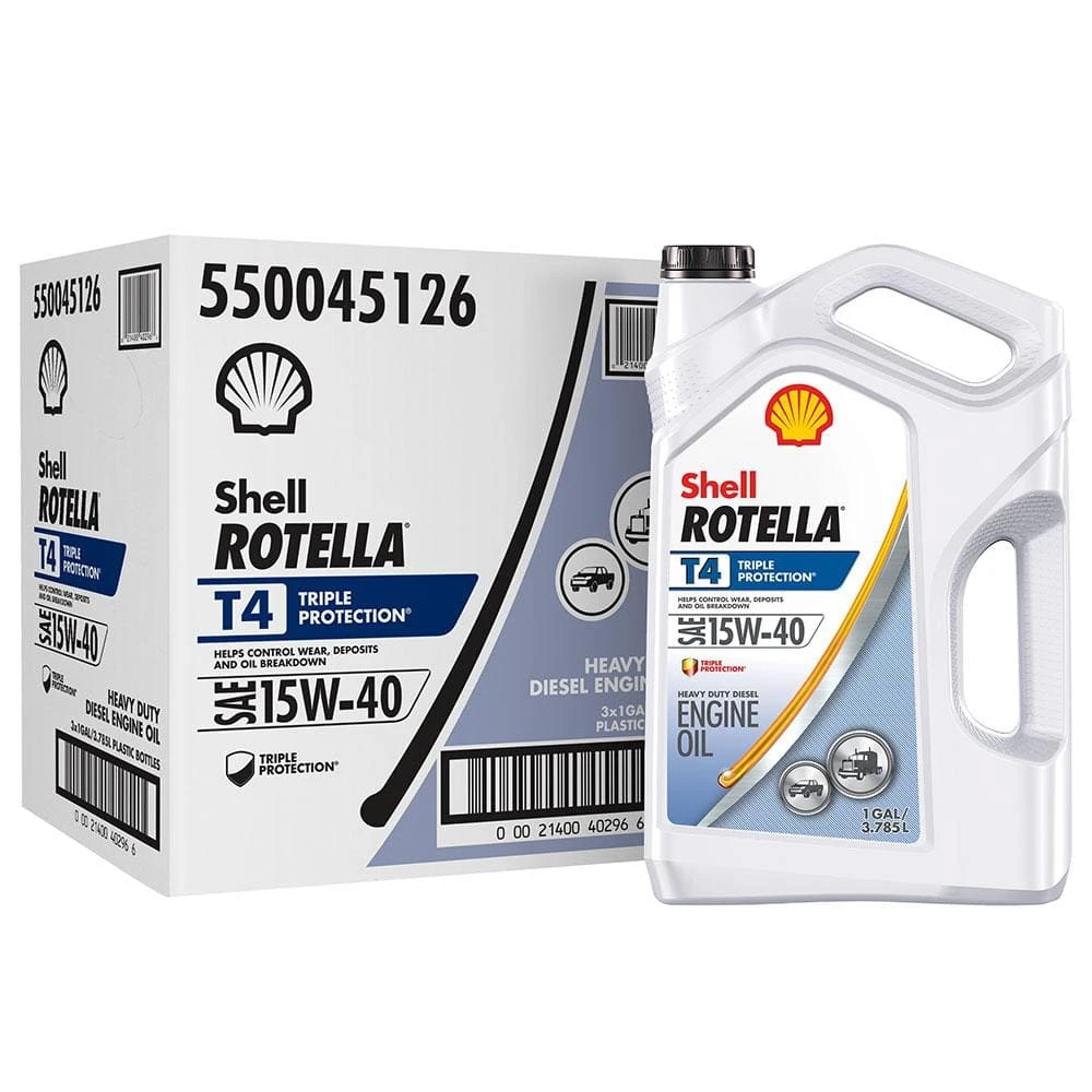 Shell Rotella 1 Gal. Rotella T4 Triple Protection 15W-40 Diesel Motor Oil (3-Pack)