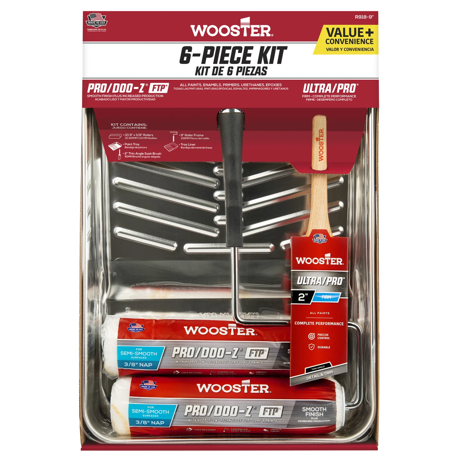Pro/doo-z Ftp All-purpose Roller Kit - 6 Piece Paint Tray Set