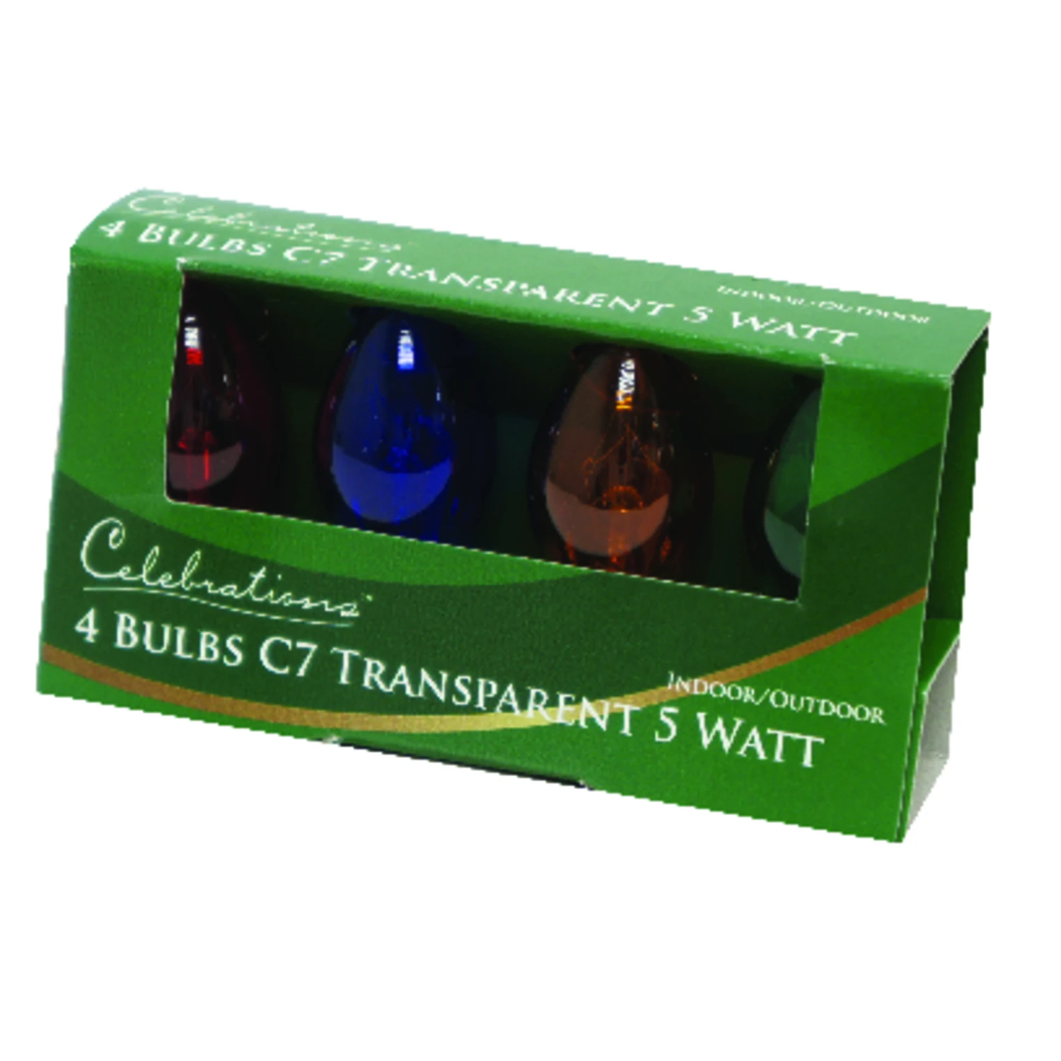 Celebrations Incandescent C7 Multicolored/Clear 4 ct Replacement Christmas Light Bulbs 0.08 ft.