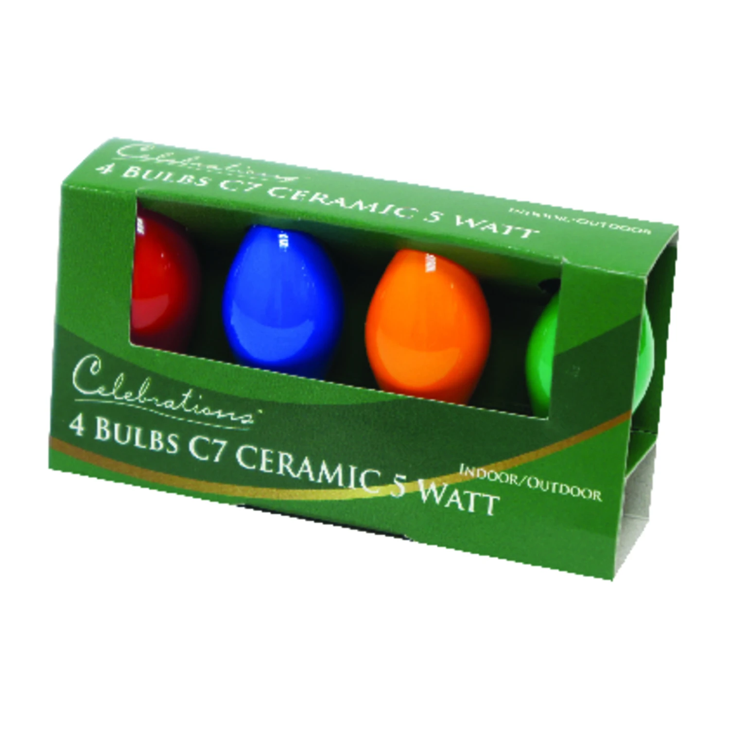 Celebrations Ceramic C7 Incandescent Replacement Bulb Multicolored 4 lights