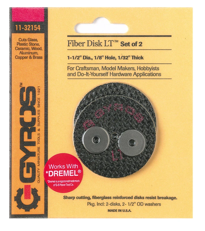 Fiber Disk Lt 1-1/2 In. Diameter X 1/8 In. Fiberglass Cutting Disc 2 Pc