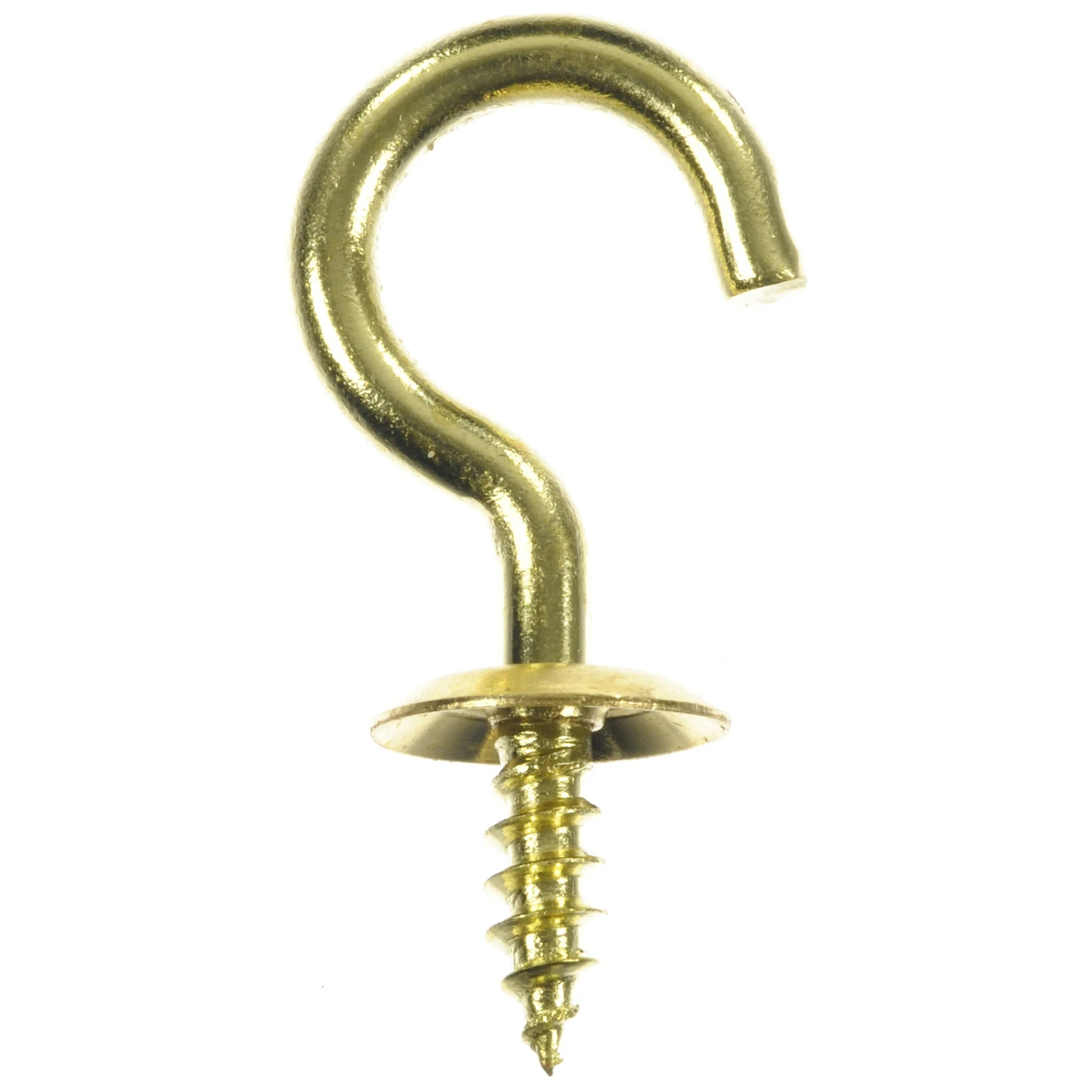 Ace Small Polished Brass Green Brass 1.25 in. L Cup Hook 10 lb. 5 pk