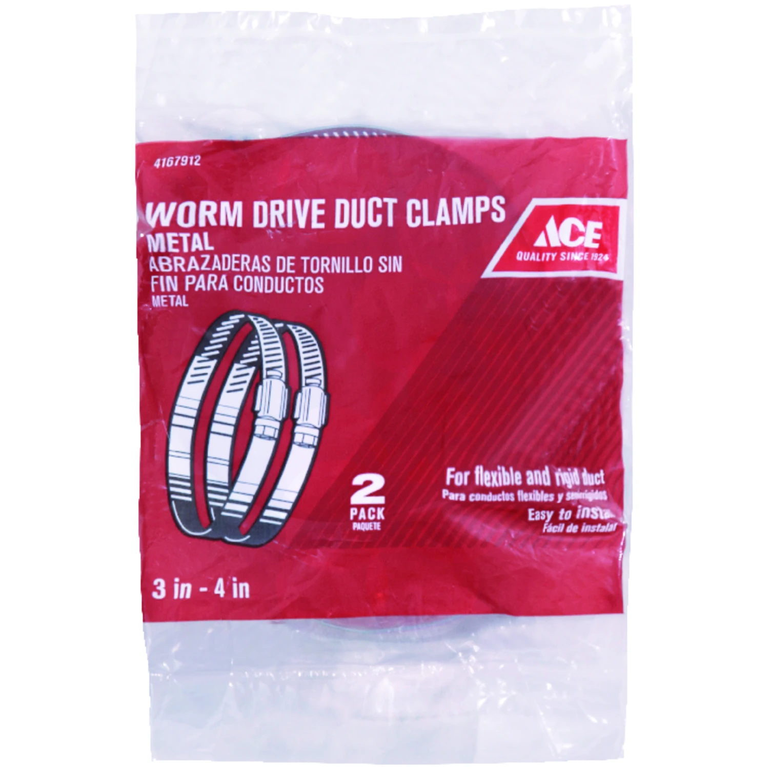 CLAMP WORM DRIVE3-4"2PK