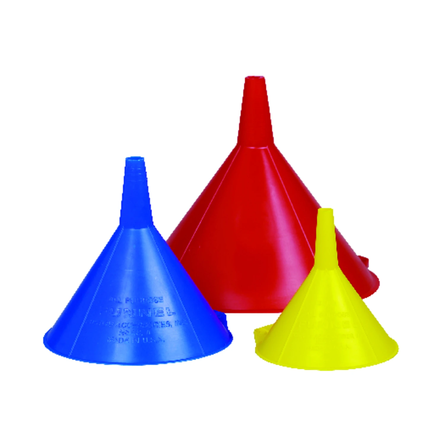 Assorted Plastic Funnel Set - 3 Piece Set For Automotive And Household Use