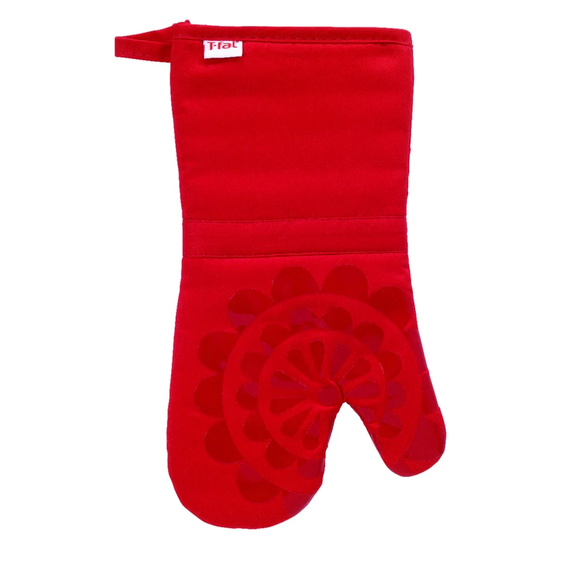 T-Fal Red Medallion Cotton Oven Mitt