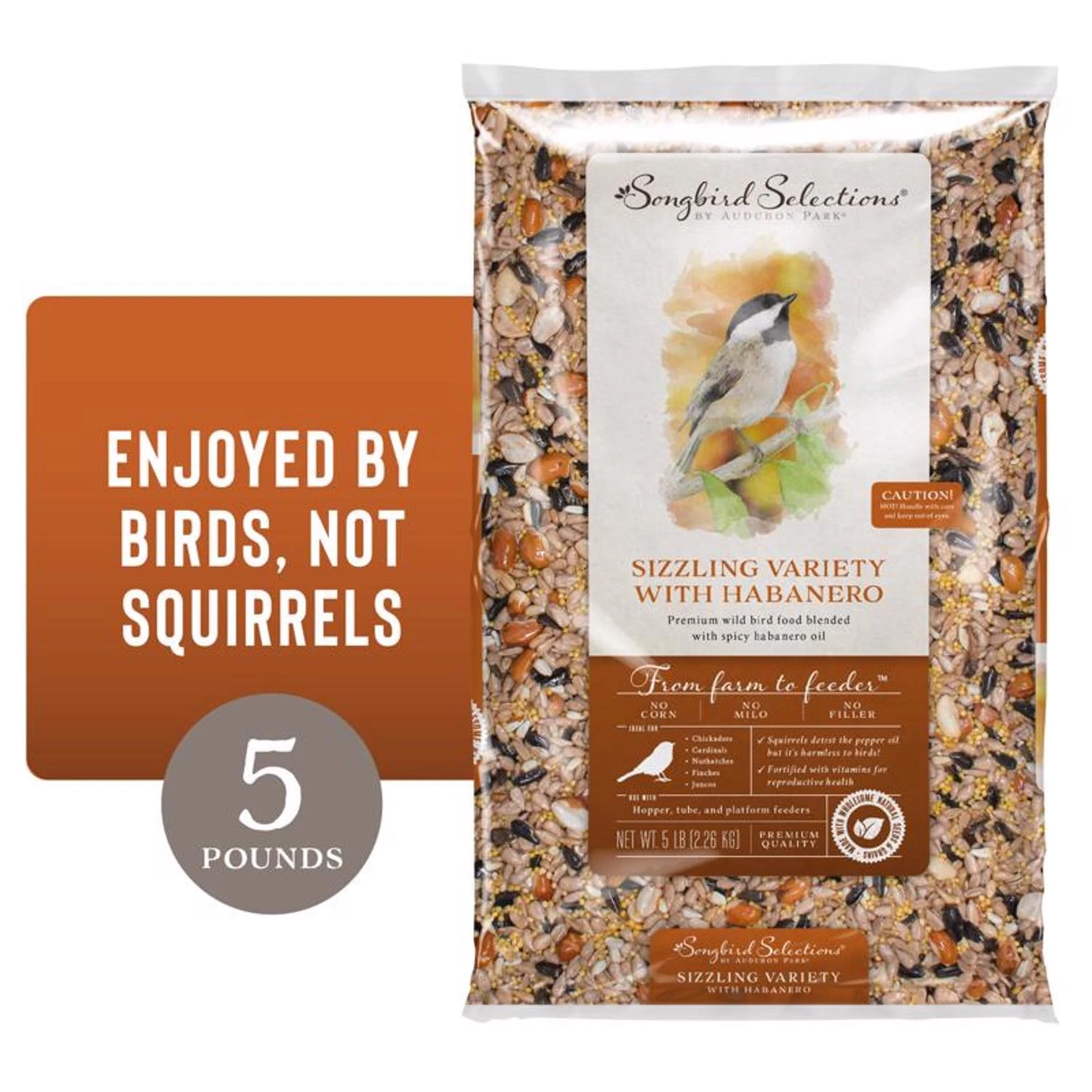 Wild Bird Seed Food 5 Lb With Habanero Oil And Nuts