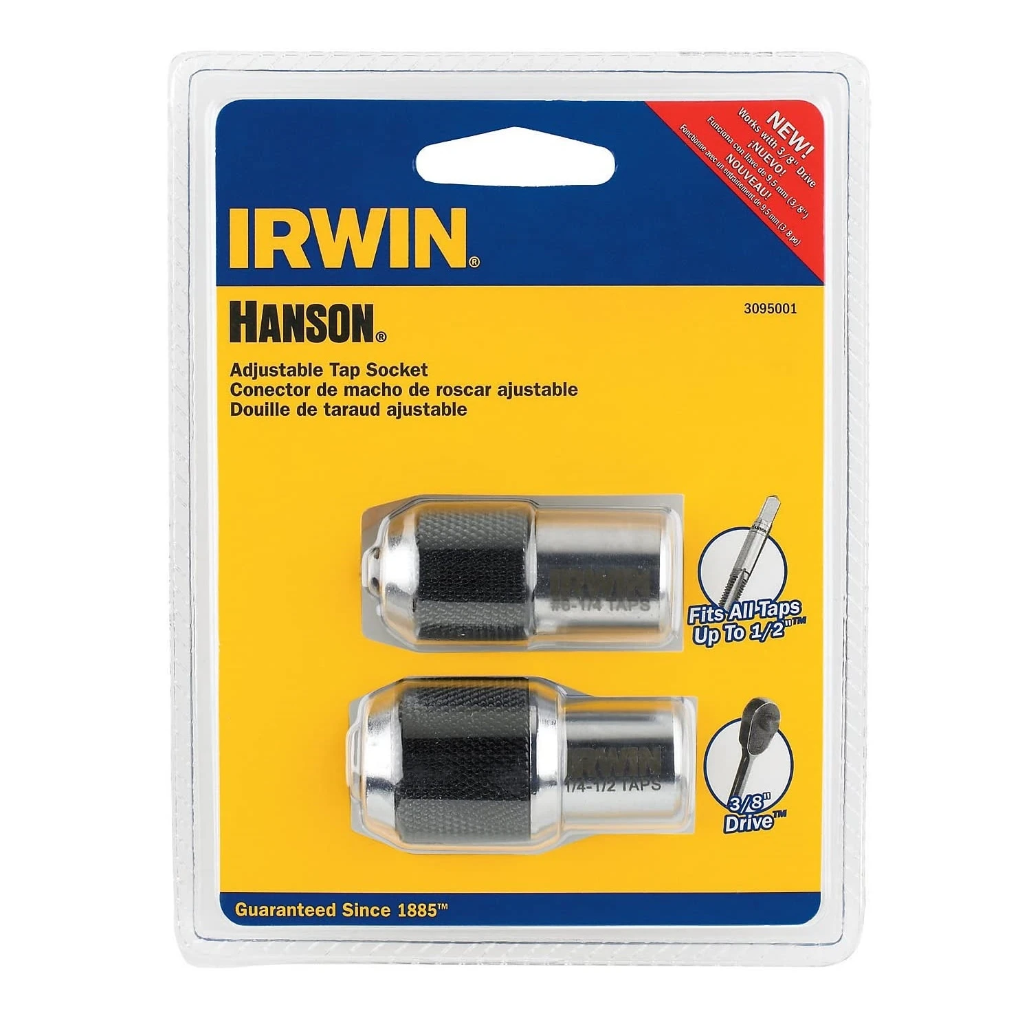 Hanson Steel Adjustable Tap Socket Kit #0 To 1/2 In. 3/8 In. Drive 2 Pc