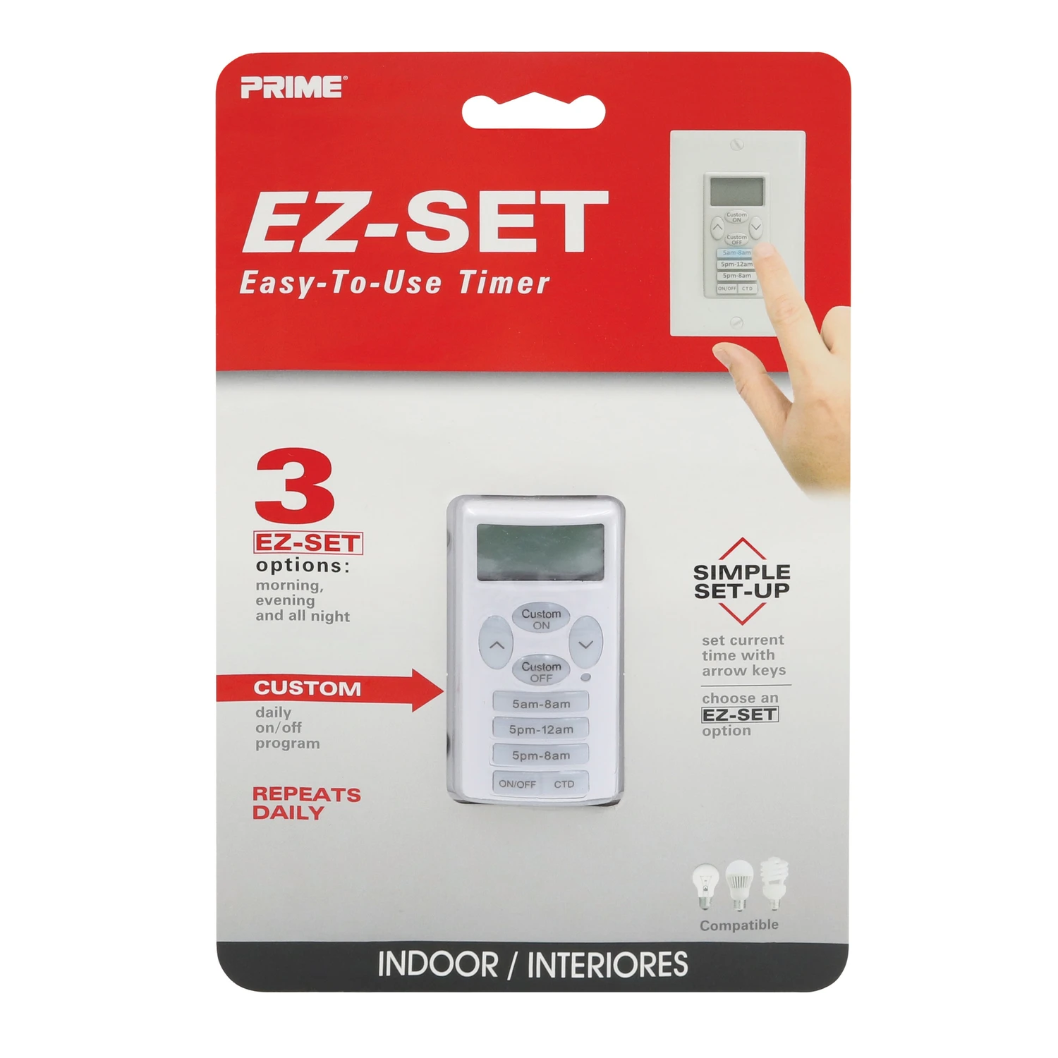 Ez-set Indoor Digital In Wall Timer 125v White Model Tniwp-rc