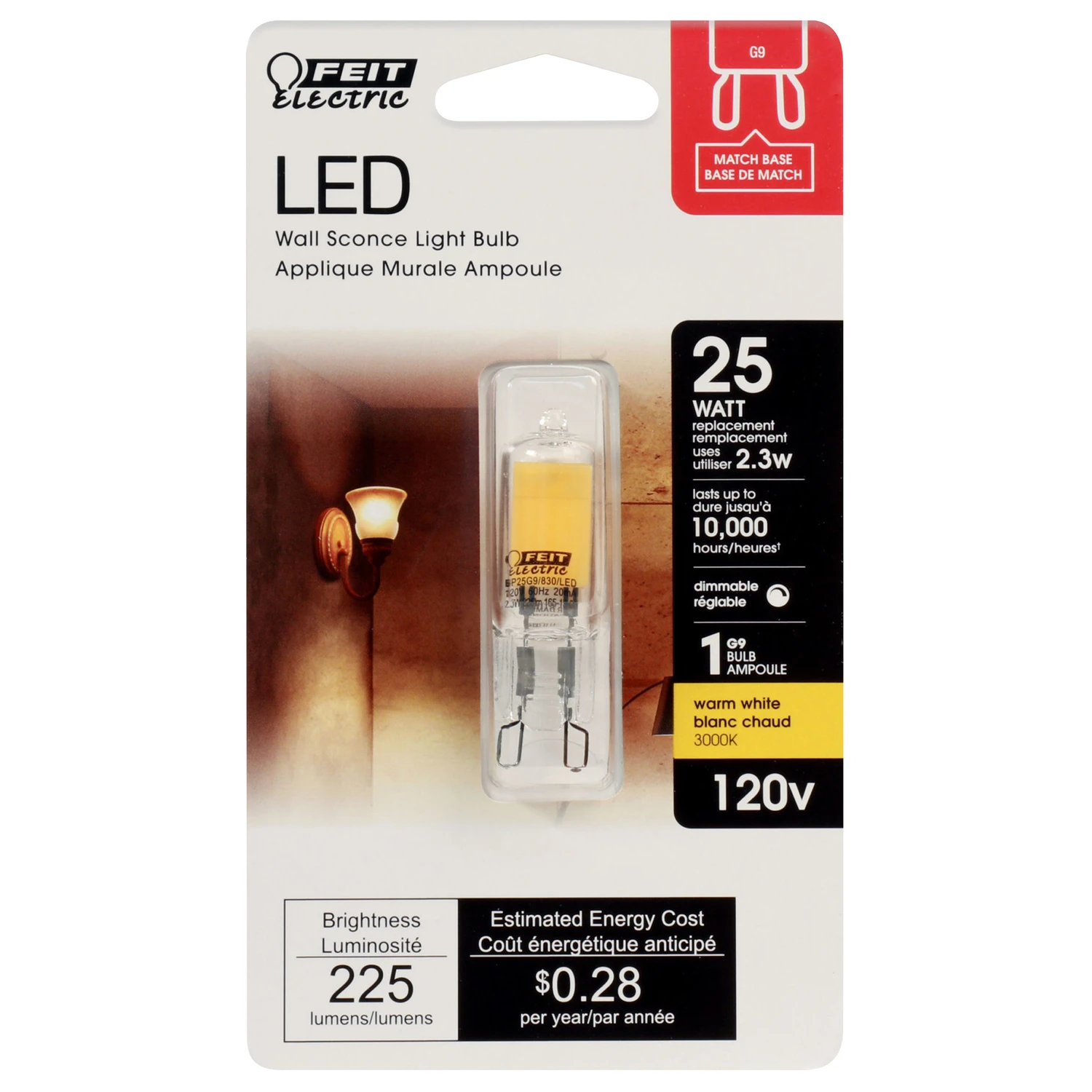 Electric G9 Led Bulb Soft White 25w Equivalent 160 Lumens 1 Pk Dimmable