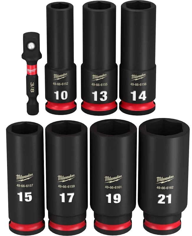 3/8 In. Drive Metric Deep 6 Point Socket Set 8 Pieces