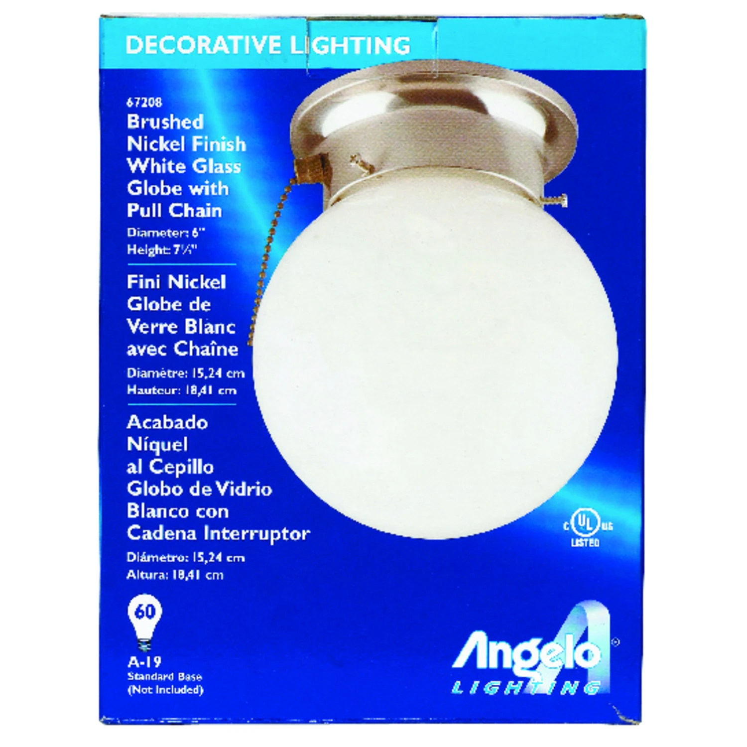 11.81 In. H X 6 In. W X 6.5 In. L Flush Mount Ceiling Light