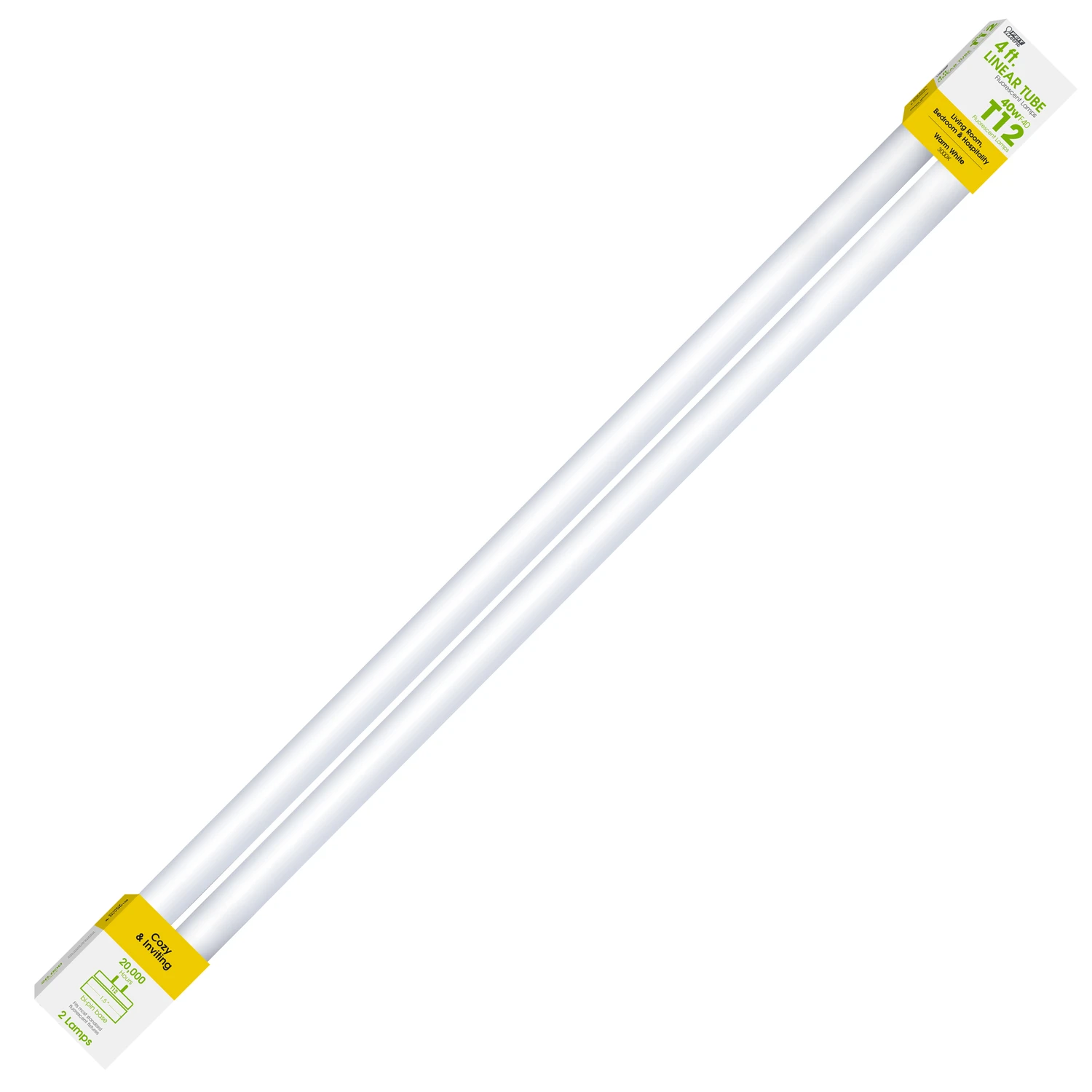 Feit Legacy Bulbs 40 W T12 1.5 in. D X 47.8 in. L Fluorescent Bulb Warm White Linear 3000 K 2 pk