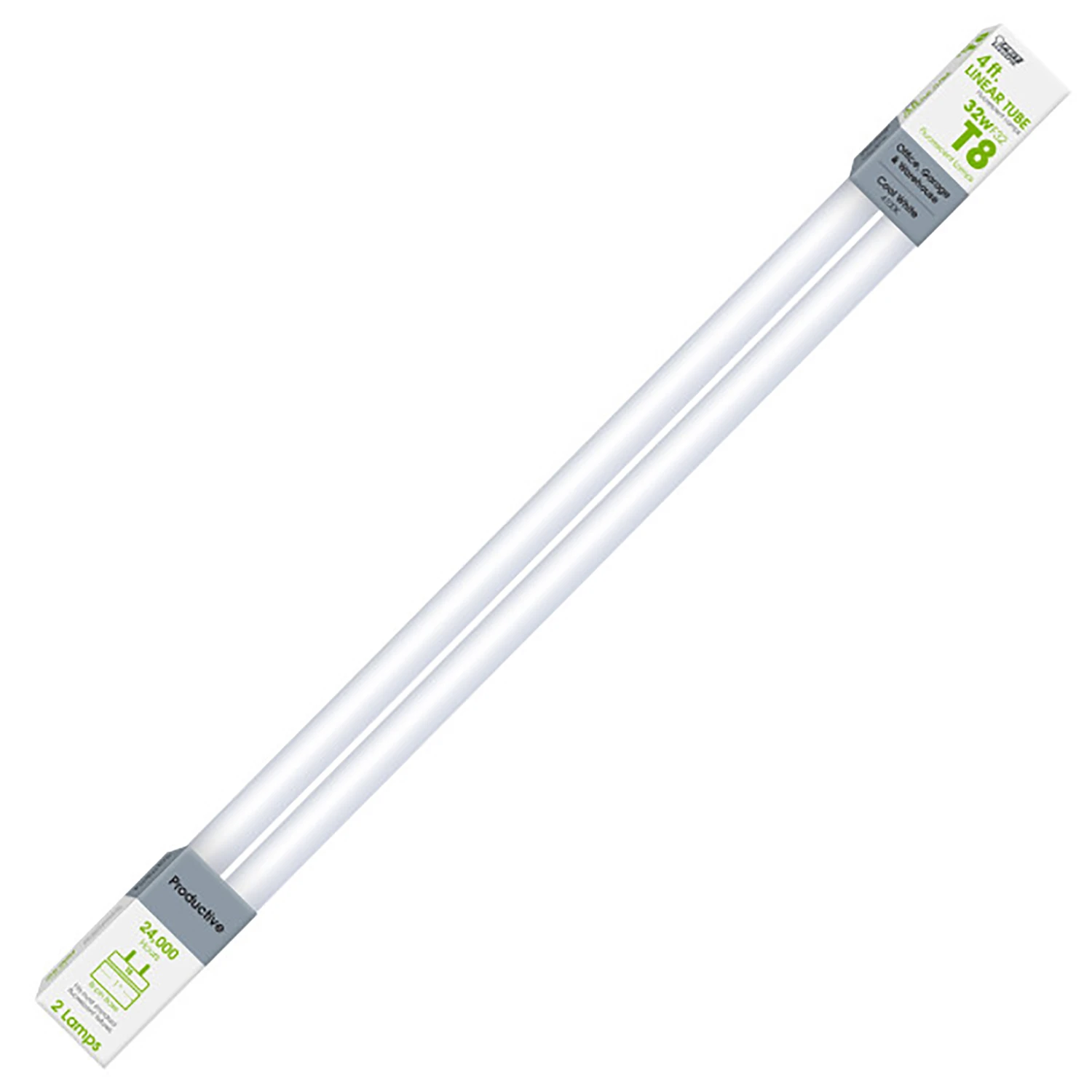 32w T8 48 In. Cool White Fluorescent Bulb 4100k Bi-pin 2 Pk