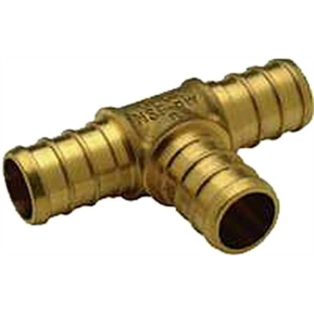 Pex Qqt333gxnpk1 Brass Barb Tee Fittings 0.5 X 0.5 X 0.5 Inches