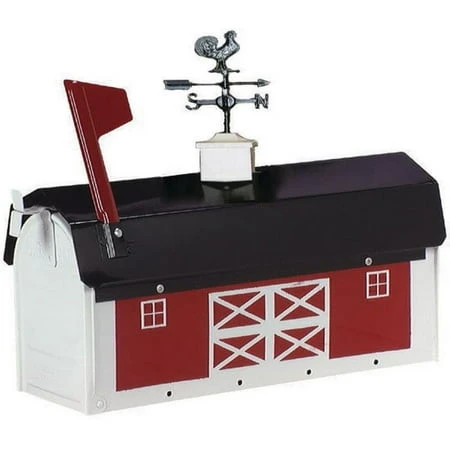 Rb1 Red Barn Metal Mailbox, 7-1/4" W X 9-1/2" H X 19-1/4" L