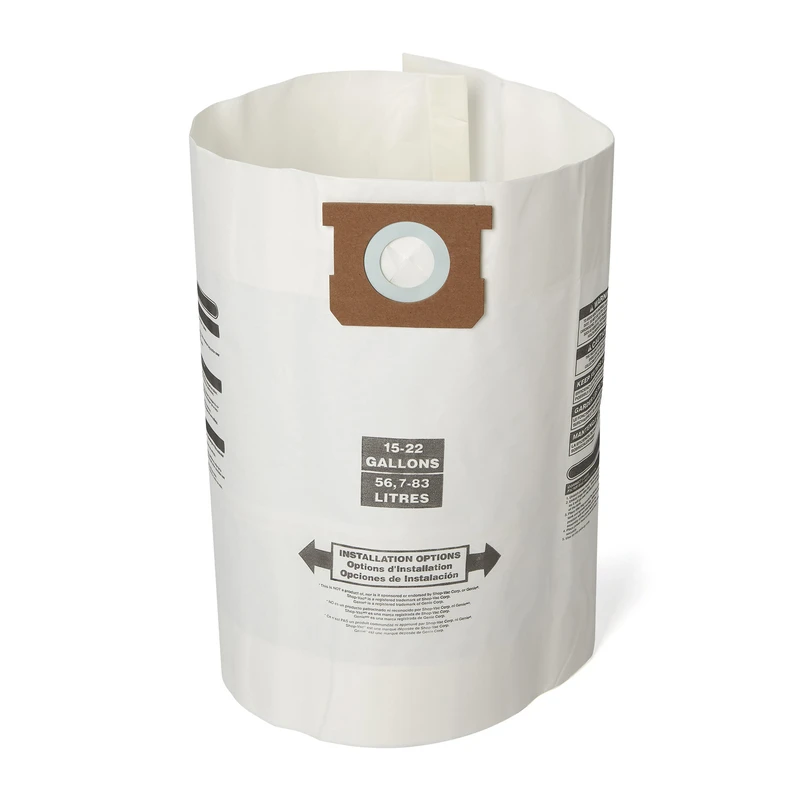 2 In. L X 10 In. W Wet/dry Vac Filter Bag 15-22 Gal 3 Pc