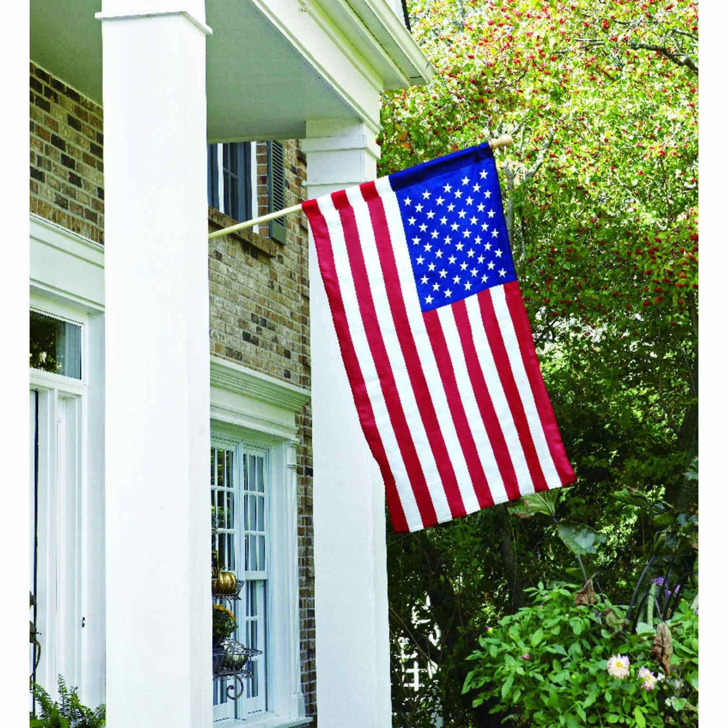 American Flag Set 30 In. H X 4 Ft. W With Pole And Hardware