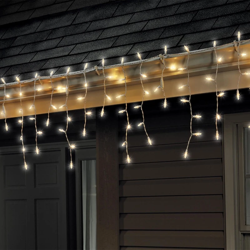 Led Mini Warm White 100 Count Icicle Christmas Lights 5.67 Ft.
