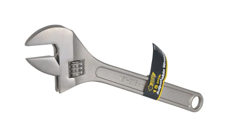 Adjustable Wrench 15 In. Carbon Steel With Nickel Chrome Finish