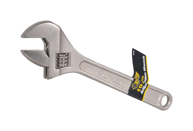 Adjustable Wrench 10 In. Length Hardened Steel 1-3/16 In. Jaw Opening