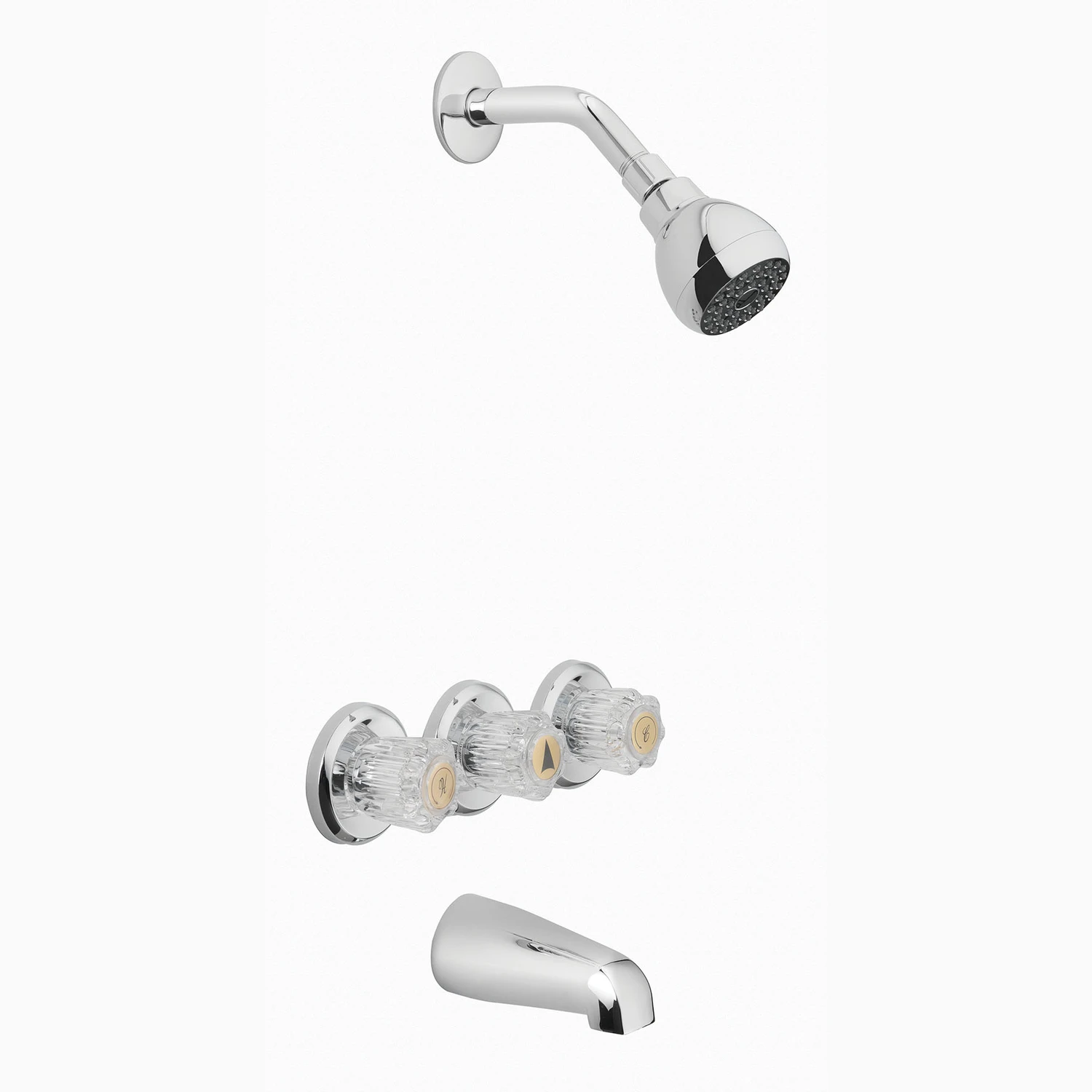 Essentials 3-handle Chrome Tub And Shower Faucet With Acrylic Handles