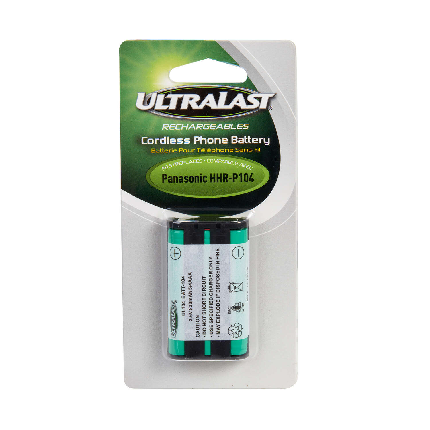 UltraLast NiMH AAA 3.6 V 0.83 mAh Cordless Phone Battery BATT-104 1 pk