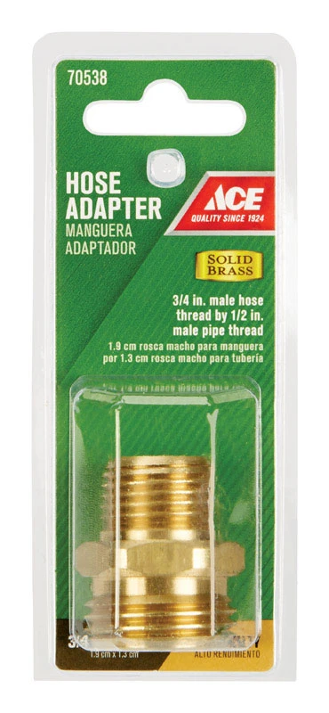 3/4 In. Mht X 1/2 In. Mpt Brass Threaded Double Male Hose Adapter Gt3040a