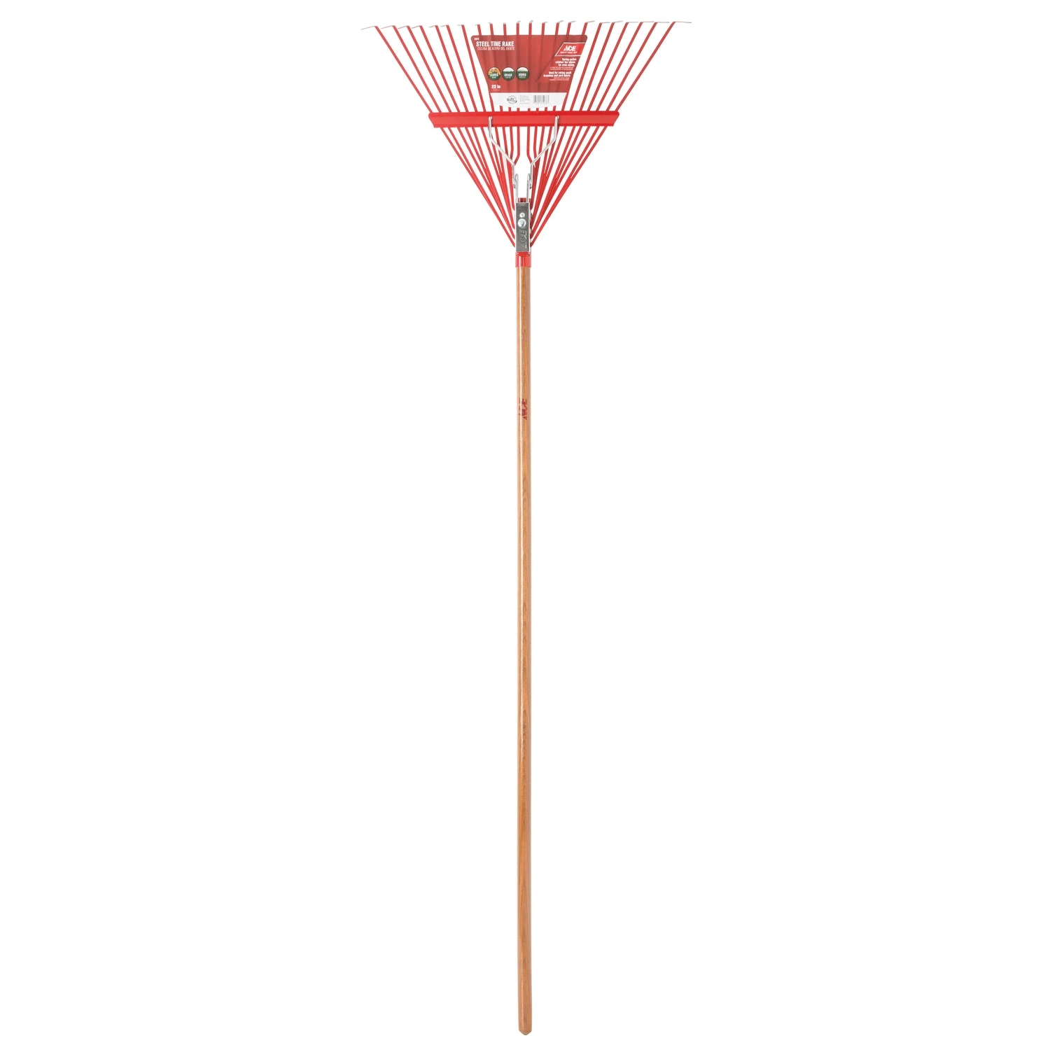 64.5 In. Steel Rake With 22 Tines And Wood Handle