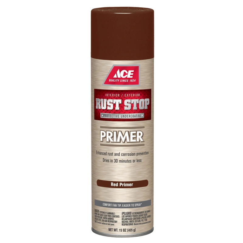 Rust Stop Red Spray Primer 15 Oz - Protective Enamel For Metal Surfaces