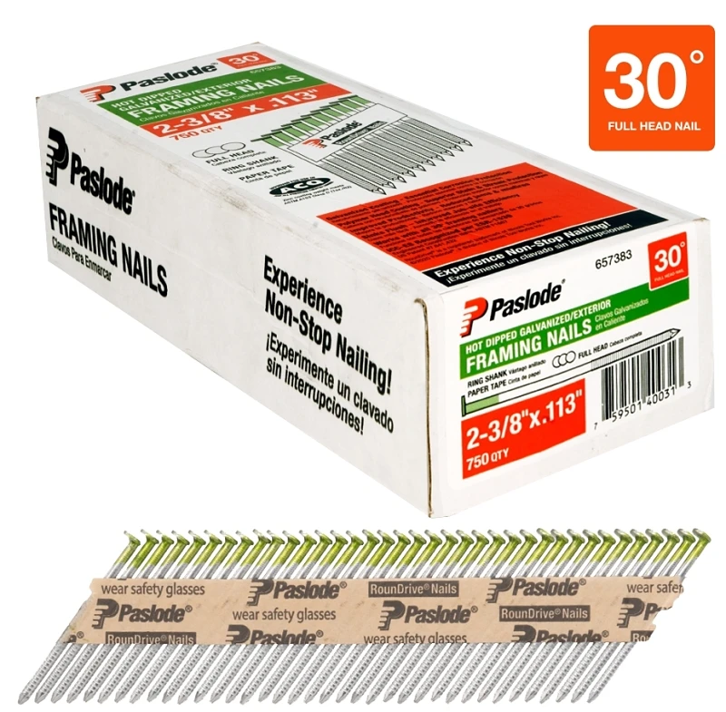 Paslode 2-3/8 in. Framing Hot-Dipped Galvanized Steel Nail Full Round Head