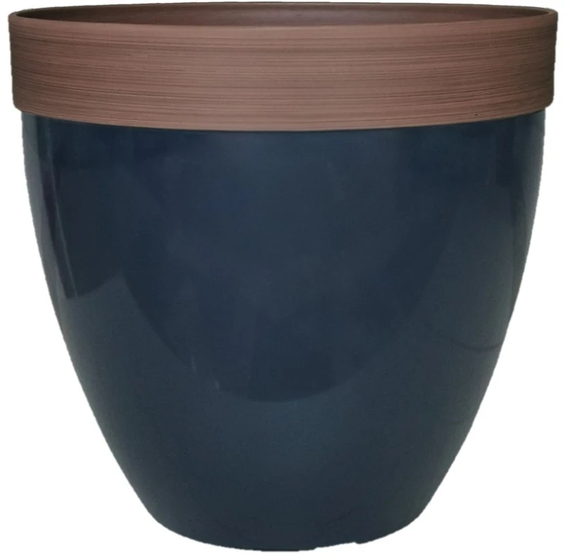 Hdr-077077 15 Inch Navy Blue Hornsby Planter - Resin Construction