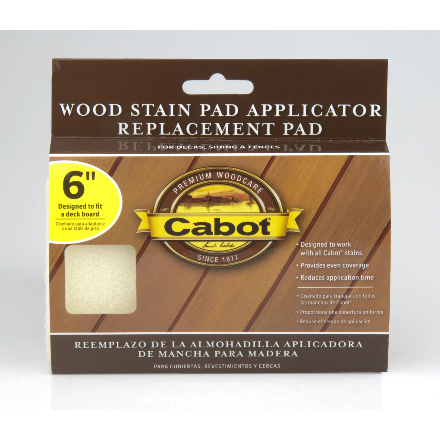 Cabot Wood Stain Pad Applicator Refill, 6 In.