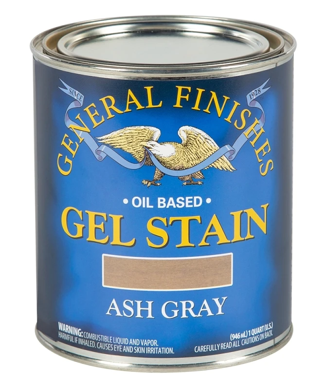 Gel Stain, Ash Gray, Quart - Oil-based Interior Wood Stain