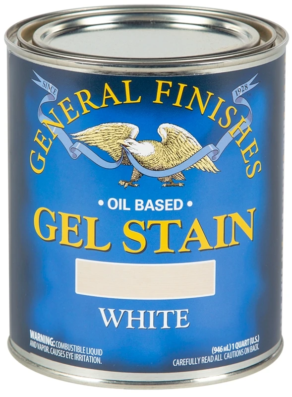 Gel Stain, White, Quart - Oil-based Interior Wood Stain