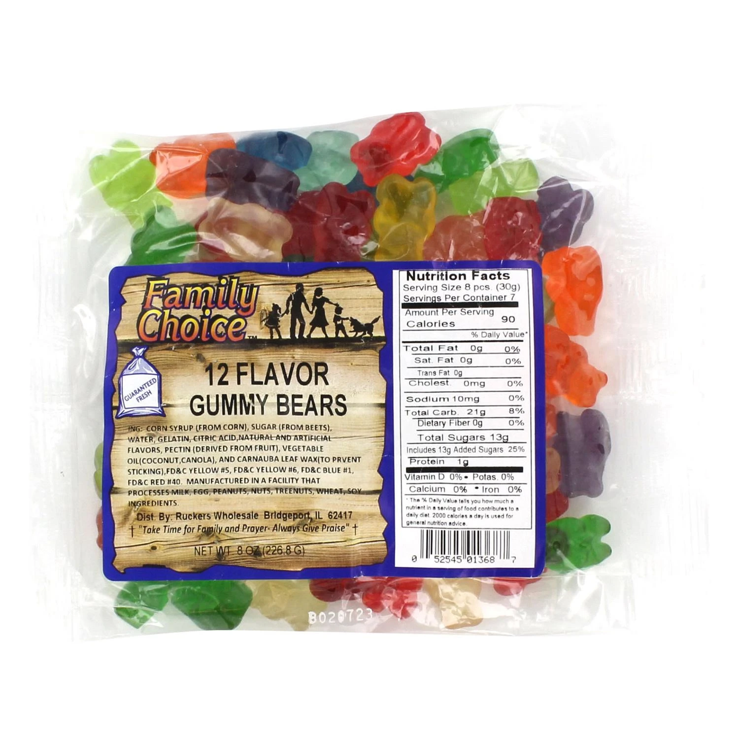 Family Choice Assorted Gummy Bears 8 oz