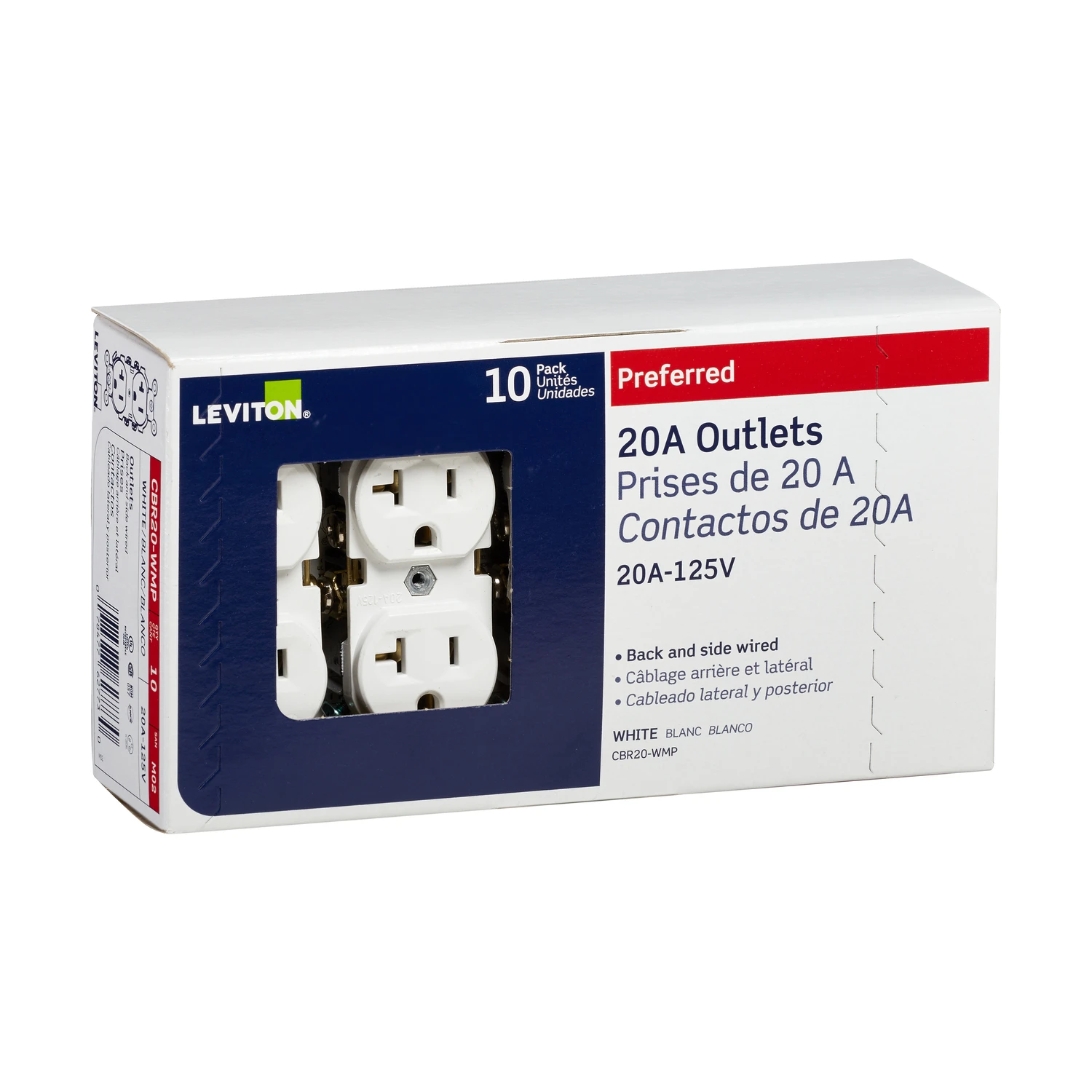 OUTLET DPLX 20A WHT 10PK