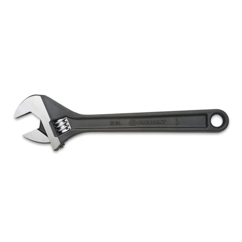 12 In. Adjustable Wrench Metric And Sae Alloy Steel Black Oxide Finish