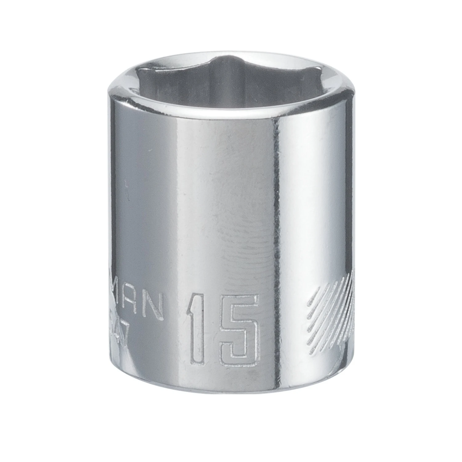 15 Mm X 3/8 In. Drive 6 Point Shallow Socket - Single Piece