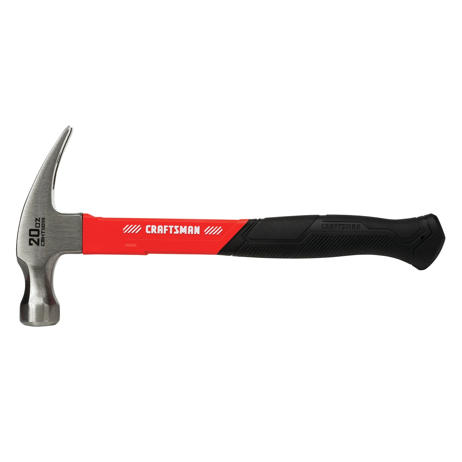 20 Oz Smooth Face Claw Hammer 12.75 In. Fiberglass Handle With Ergonomic Grip