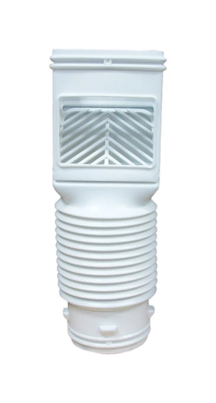 Flexgrate 4.625 In. W X 4.625 In. L White Vinyl Downspout Filter