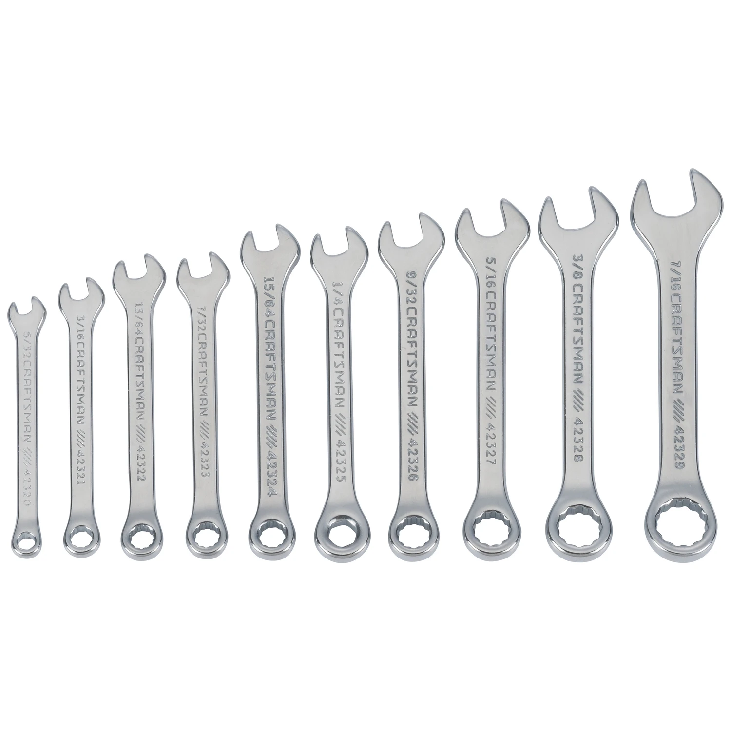 10-piece Sae Ignition Combination Wrench Set For Tight Spaces