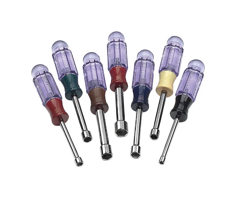 7 Piece Sae Nut Driver Set 2.9 In. Length Multi Size