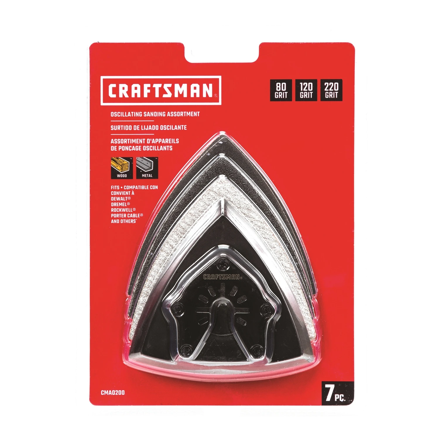 7 Piece Triangular Oscillating Sanding Set For Metal And Wood Surfaces